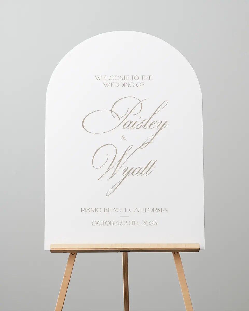 This is a 24" x 36" Arch Welcome Sign called Kensington printed in full color