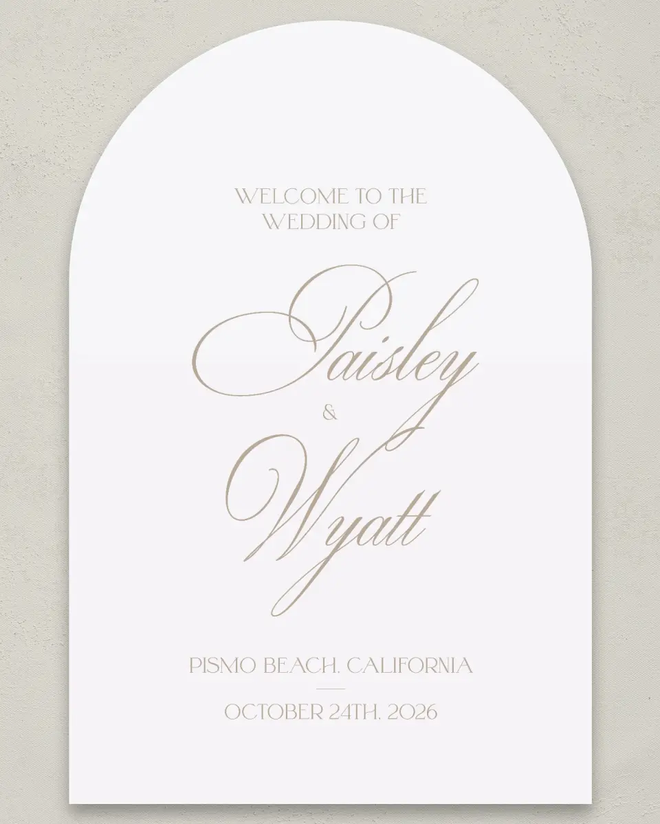 This is a 24" x 36" Arch Welcome Sign called Kensington printed in full color