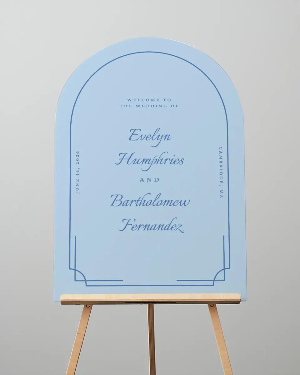 This is a 24" x 36" Arch Welcome Sign called Cambridge printed in full color