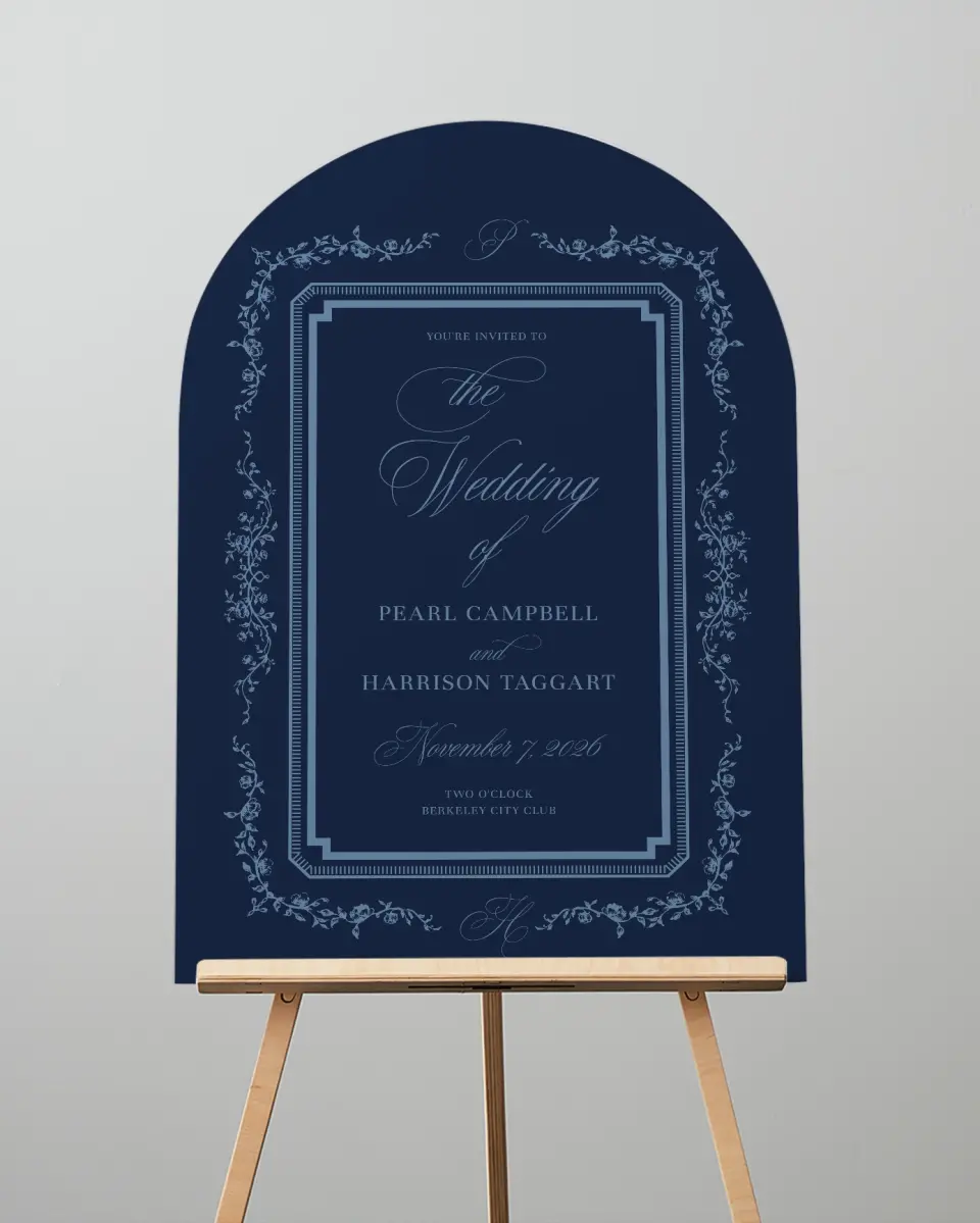 This is a 24" x 36" Arch Welcome Sign called Berkeley printed in full color