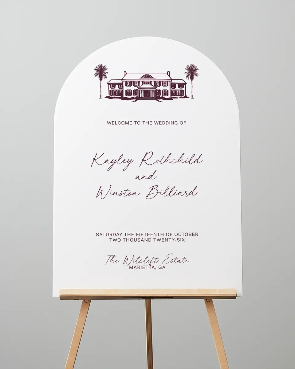 This is a 24" x 36" Arch Welcome Sign called The Wilclift printed in full color