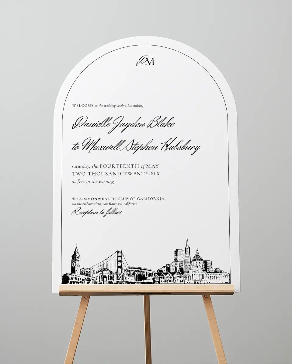 This is a 24" x 36" Arch Welcome Sign called Commonwealth Club printed in full color