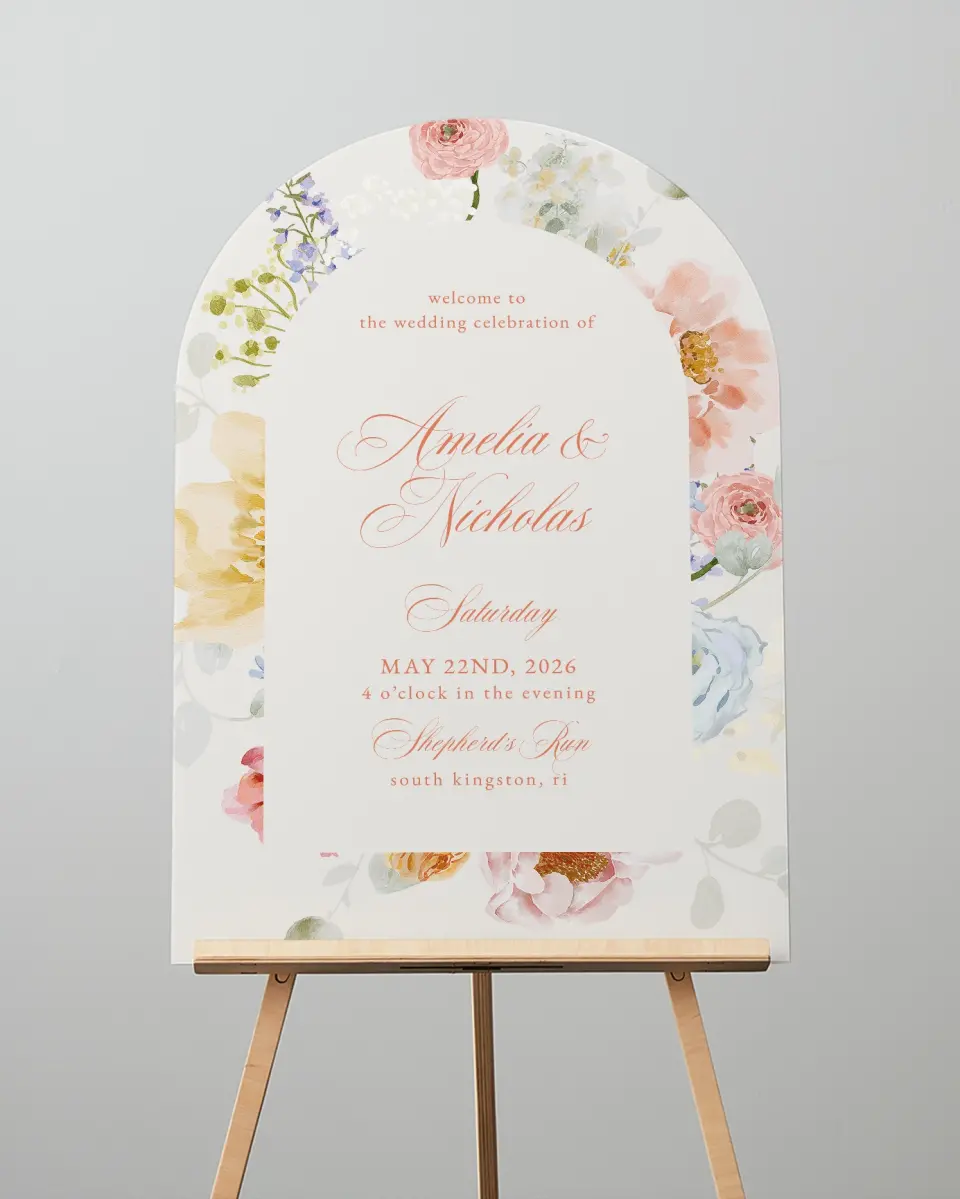 This is a 24" x 36" Arch Welcome Sign called Forever Favorite printed in full color