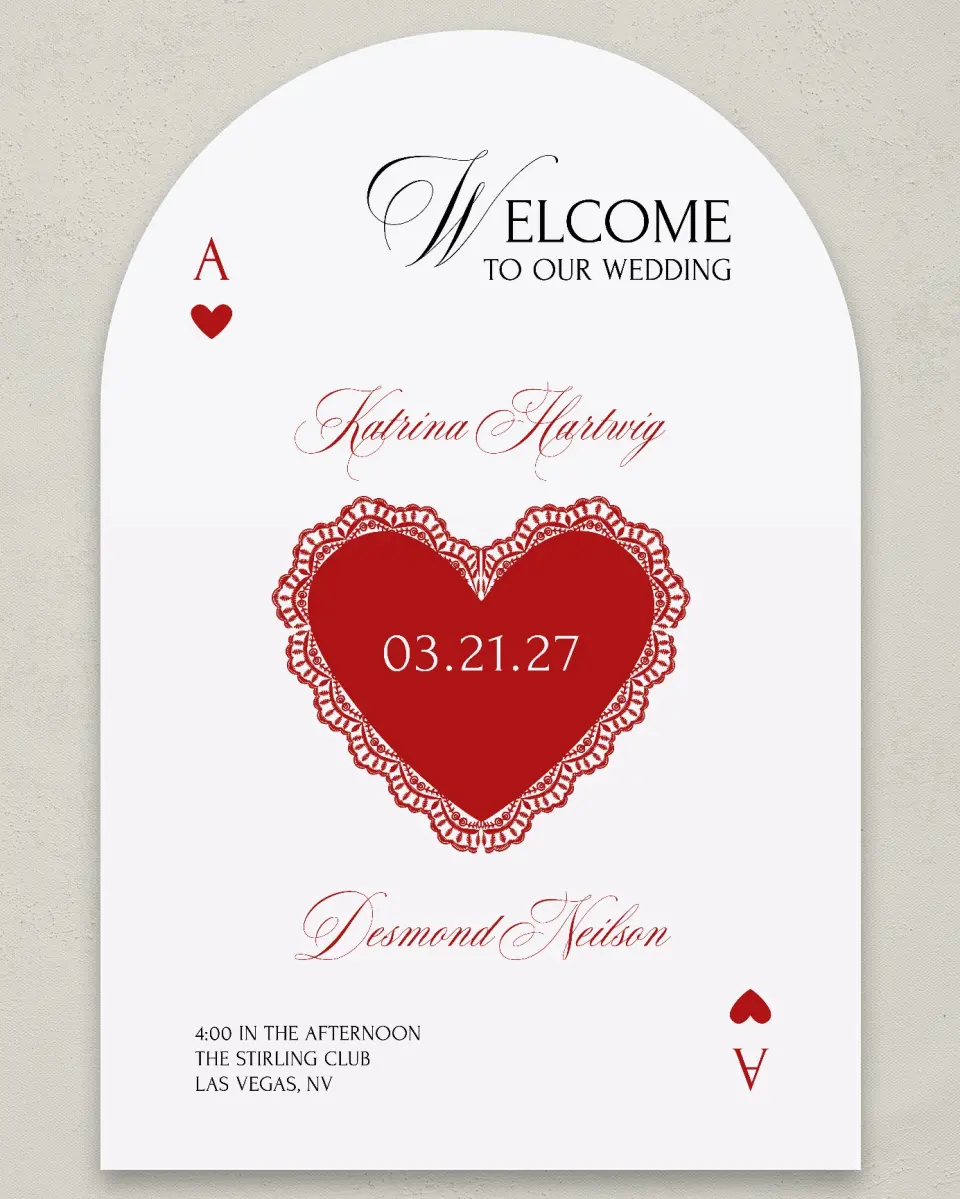 This is a 24" x 36" Arch Welcome Sign called Elevated Vegas printed in full color