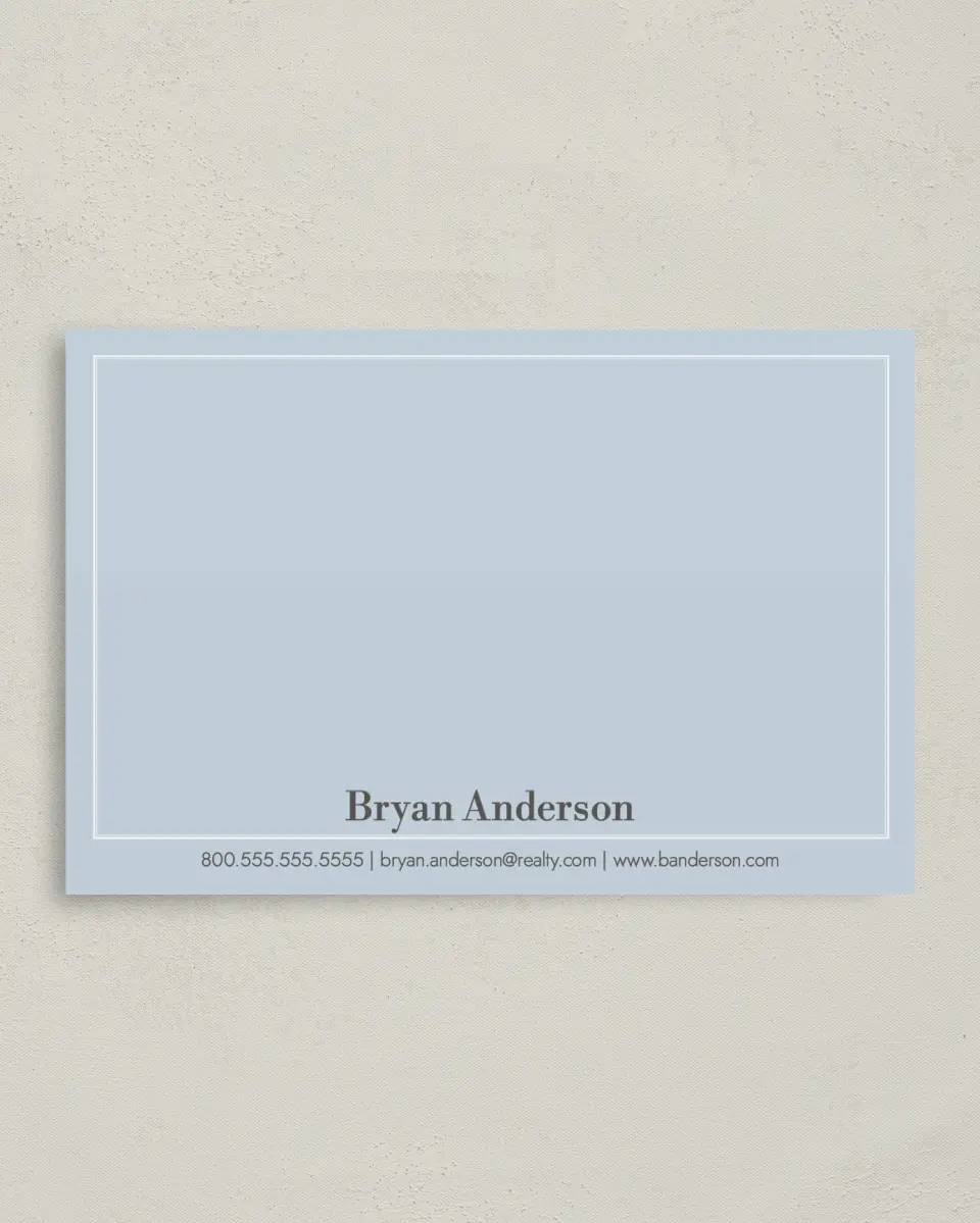 This is a 4" x 6" Business Note Card called Simply Framed printed in full color on Premium Smooth paper