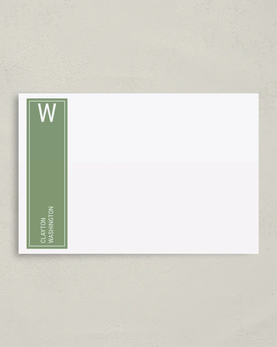This is a 4" x 6" Business Note Card called Vertical Signature printed in full color on Premium Smooth paper