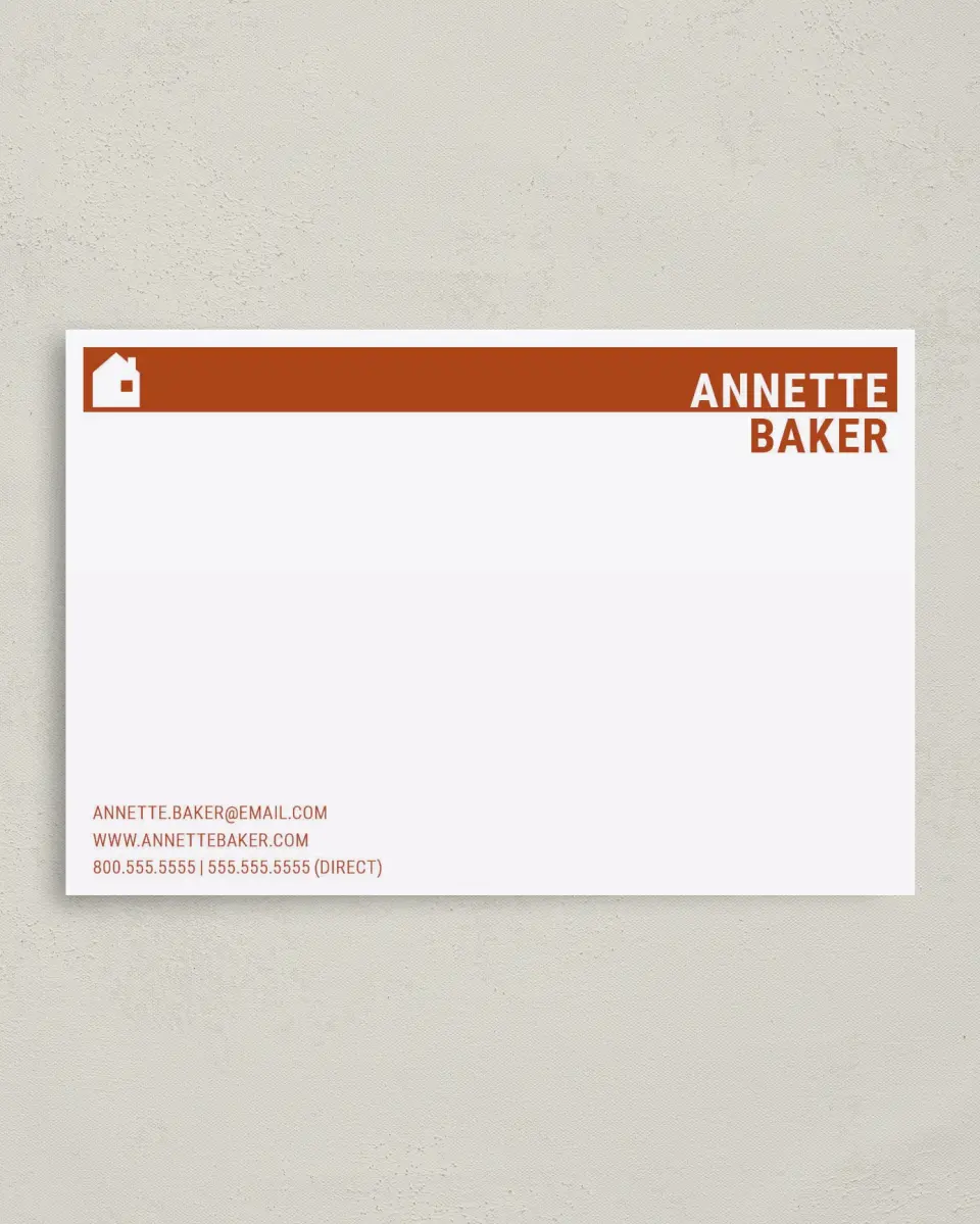 This is a 4" x 6" Business Note Card called Modern Home printed in full color on Premium Smooth paper