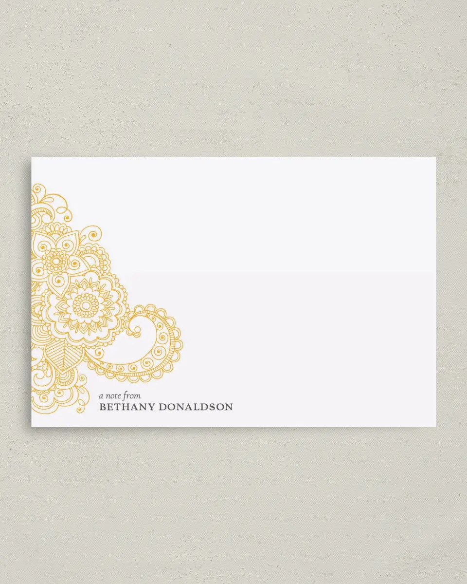 This is a 4" x 6" Business Note Card called Refined Flourish printed in full color on Premium Smooth paper