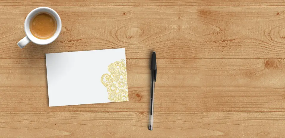 Flat Note Card Back View