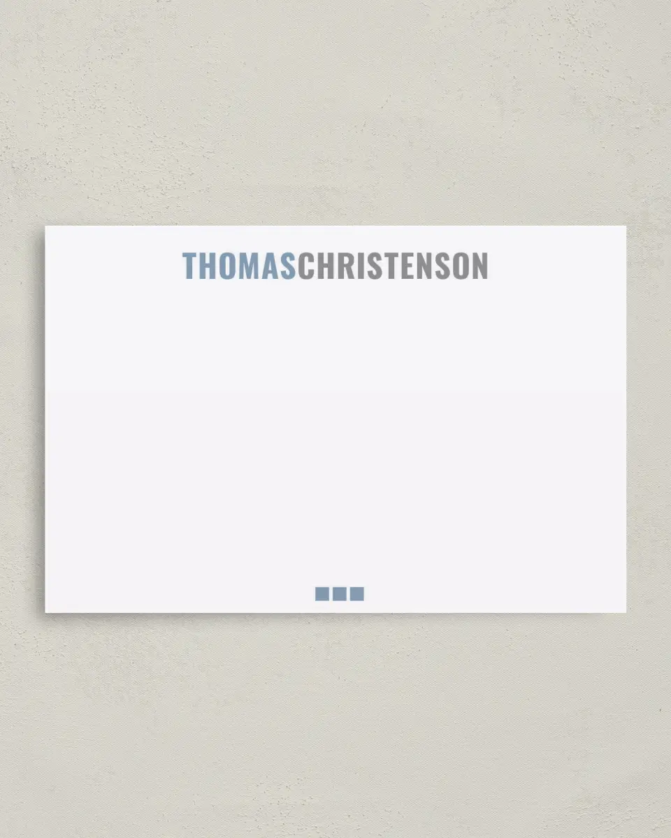 This is a 4" x 6" Business Note Card called Squared Finish printed in full color on Premium Smooth paper