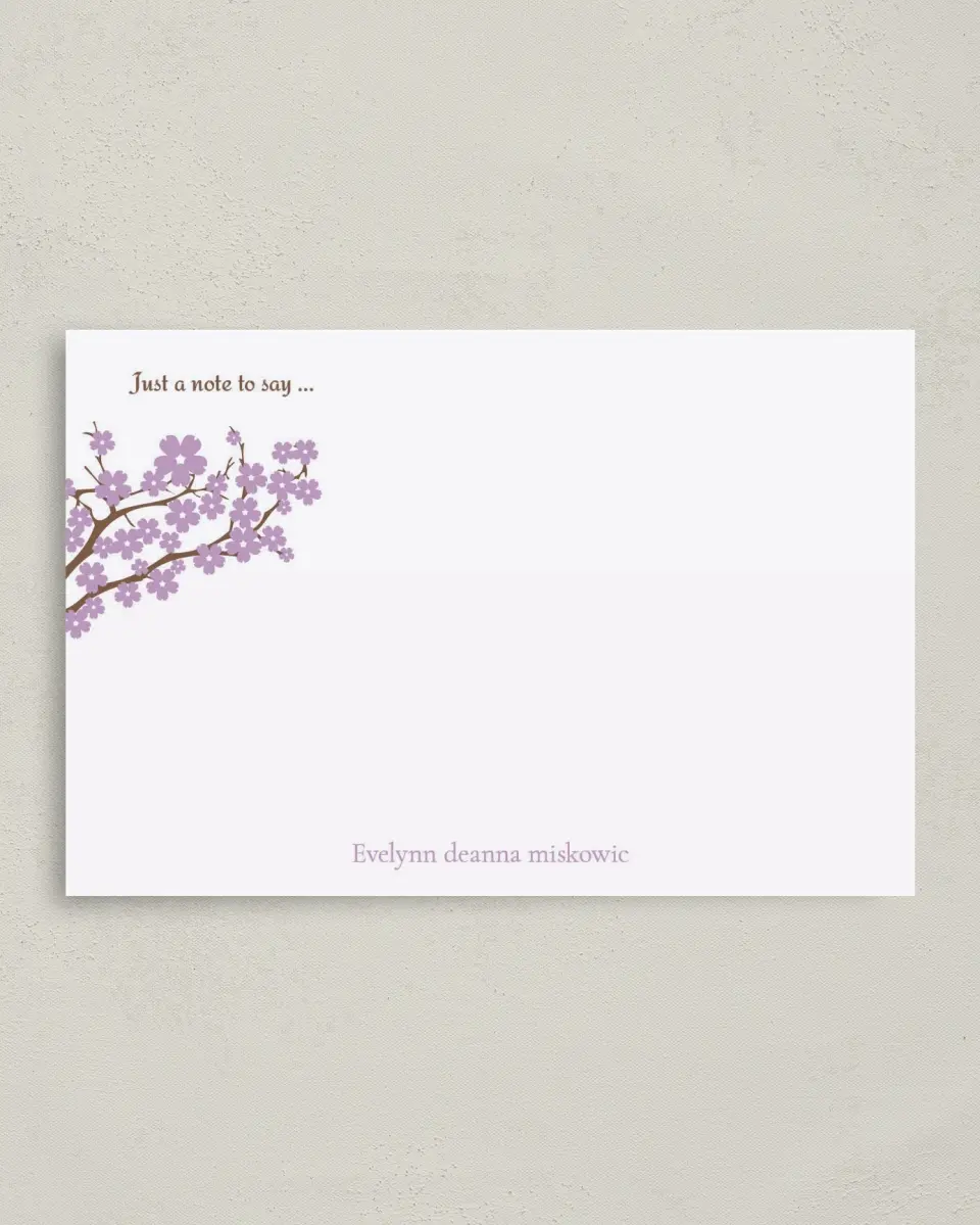 This is a 4" x 6" Business Note Card called Blossoming Business printed in full color on Premium Smooth paper