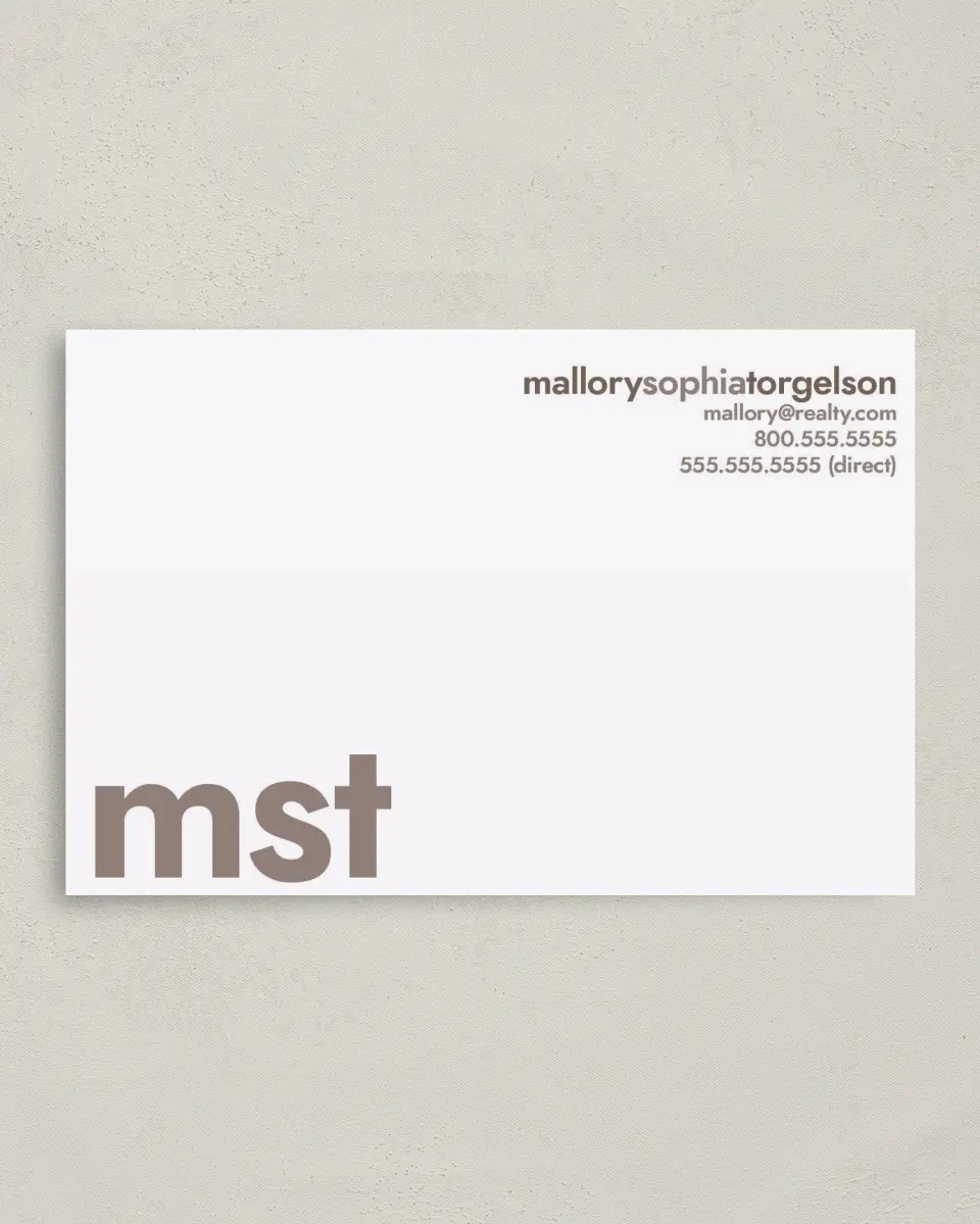 This is a 4" x 6" Business Note Card called Stenciled Monogram printed in full color on Premium Smooth paper