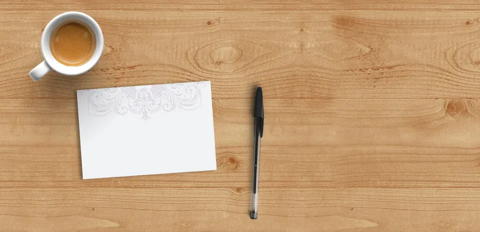 Flat Note Card Back View