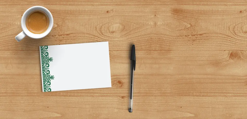 Flat Note Card Back View