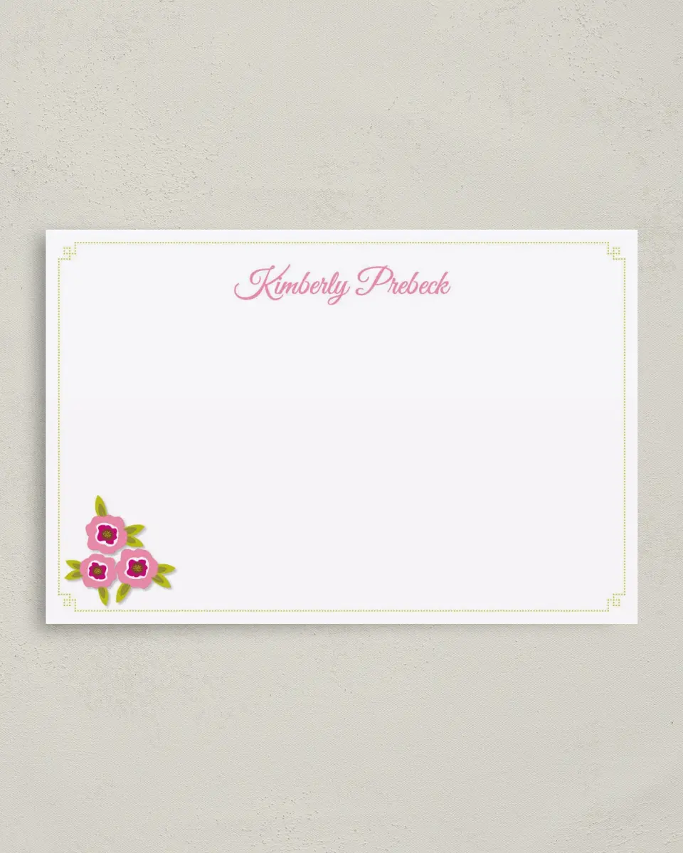 This is a 4" x 6" Business Note Card called Spring Poppies printed in full color on Premium Smooth paper