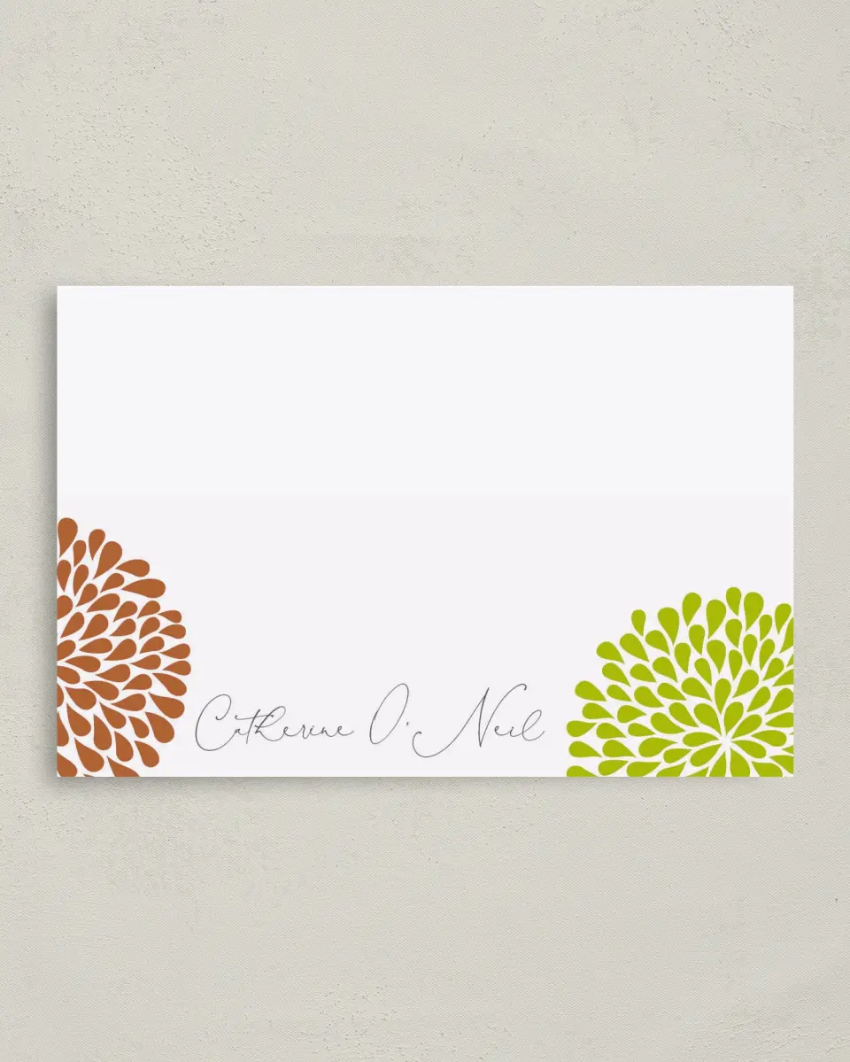 This is a 4" x 6" Business Note Card called Bold Blossoms printed in full color on Premium Smooth paper