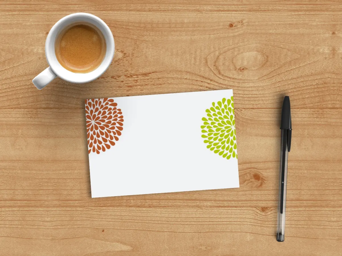 Flat Note Card Back View
