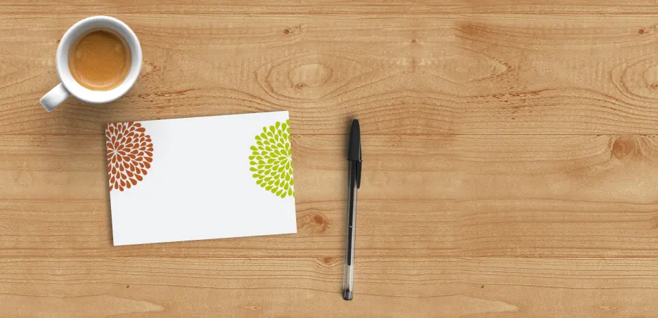 Flat Note Card Back View