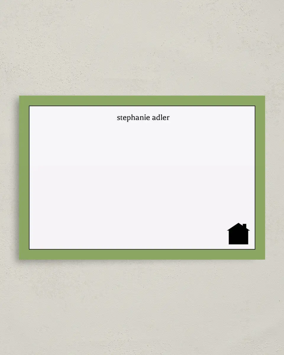 This is a 4" x 6" Business Note Card called Solid Framing printed in full color on Premium Smooth paper