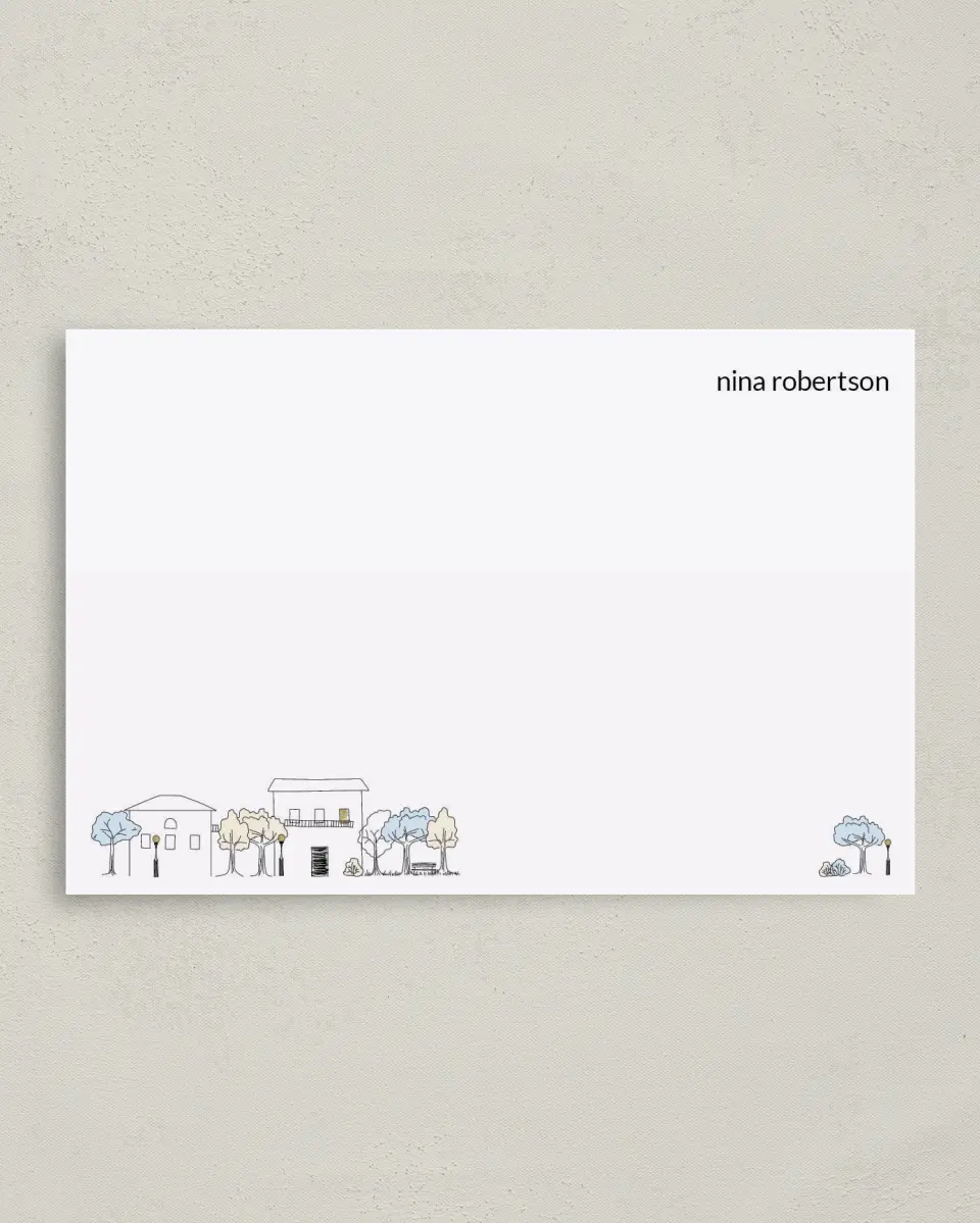 This is a 4" x 6" Business Note Card called Residential Sketch printed in full color on Premium Smooth paper