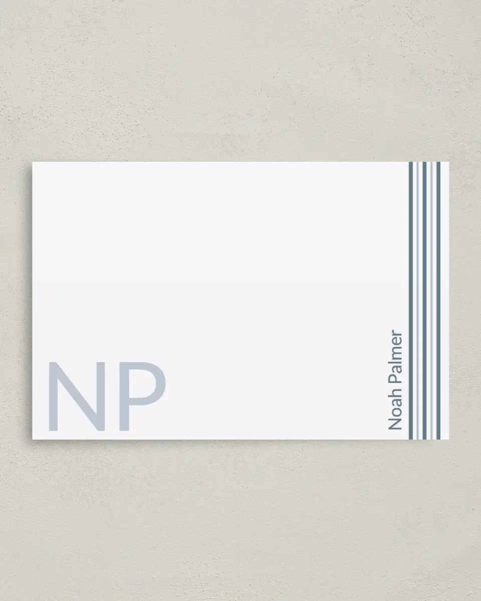This is a 4" x 6" Business Note Card called Sleek Stripes printed in full color on Premium Smooth paper