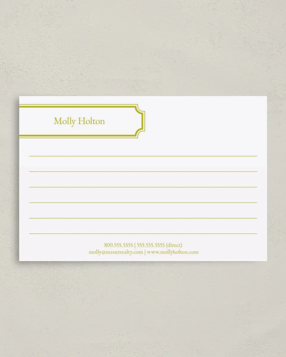 This is a 4" x 6" Business Note Card called Personalized Nameplate printed in full color on Premium Smooth paper