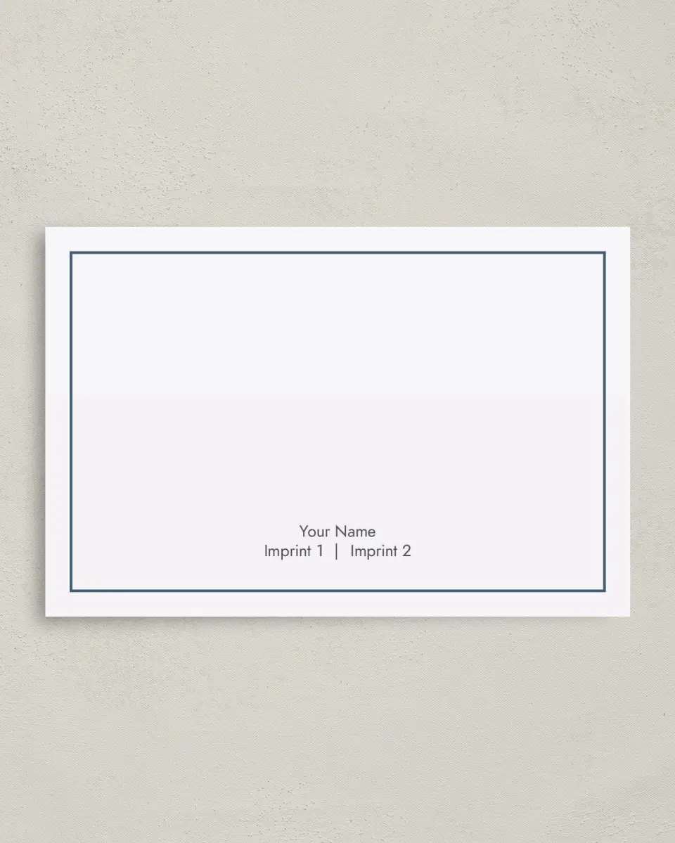 This is a 4" x 6" Business Note Card called Stately Square printed in full color on Premium Smooth paper