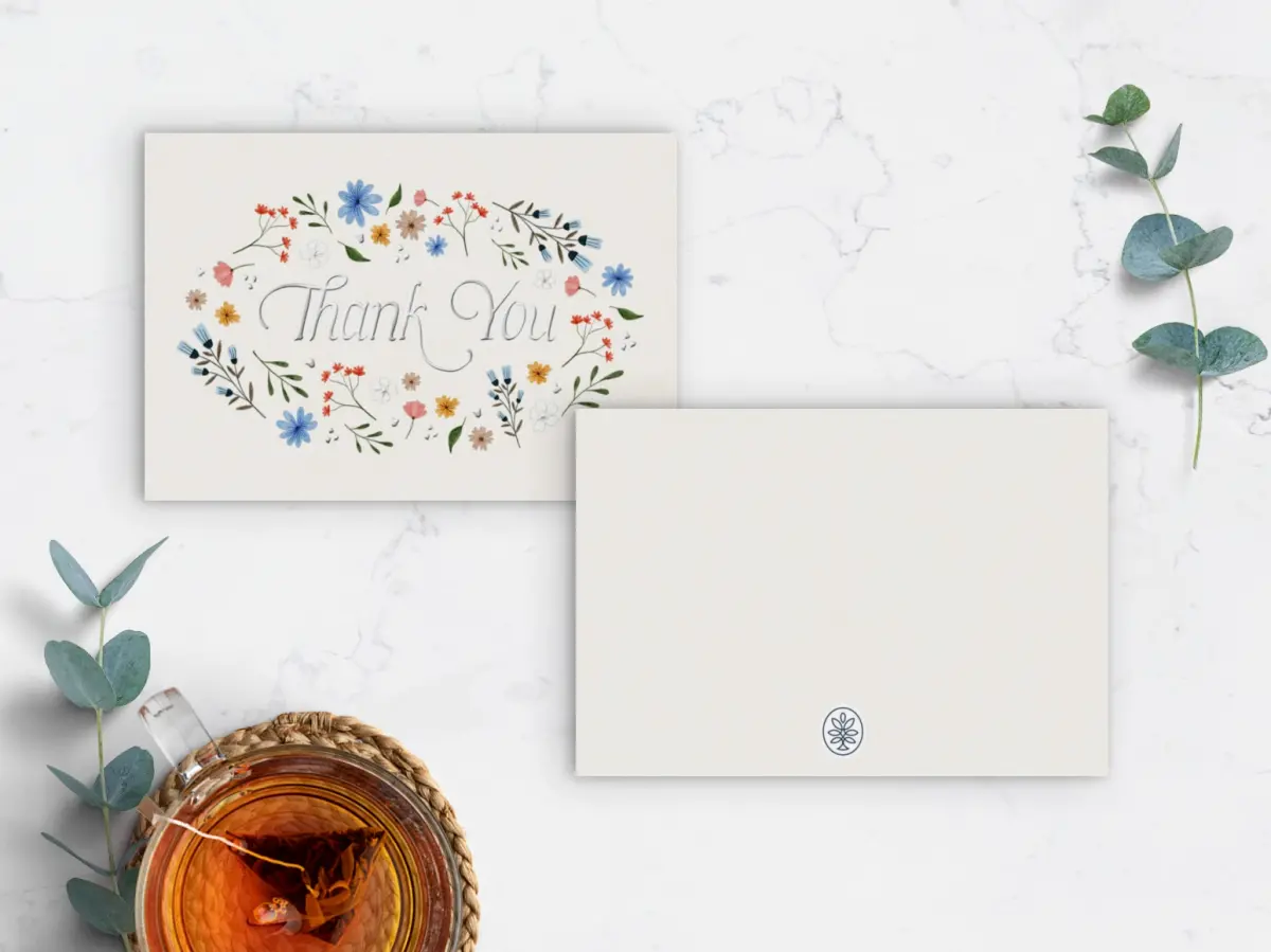 Flat Note Card Back View