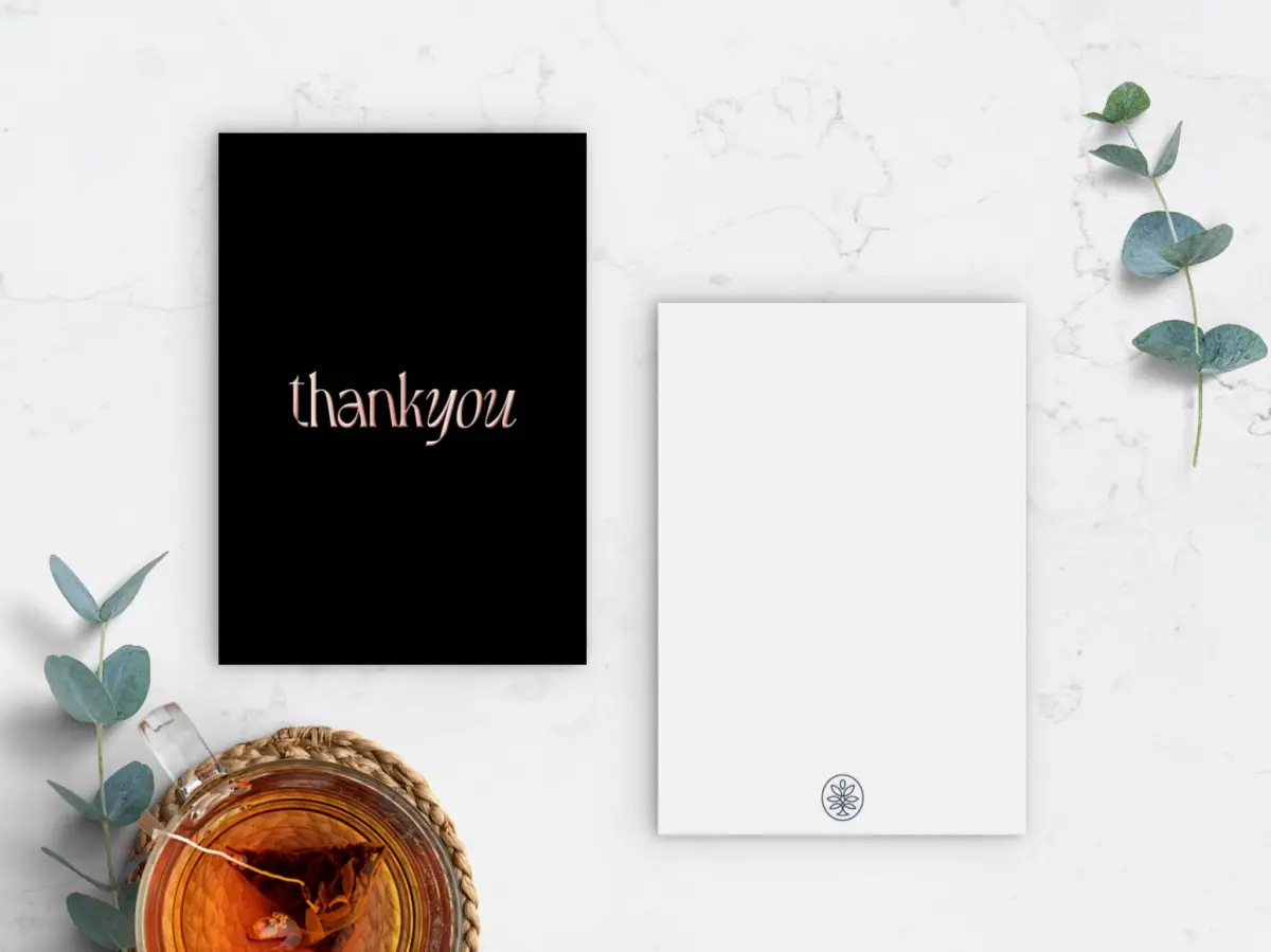 Flat Note Card Back View