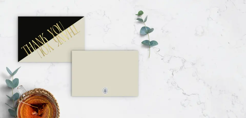 Flat Note Card Back View