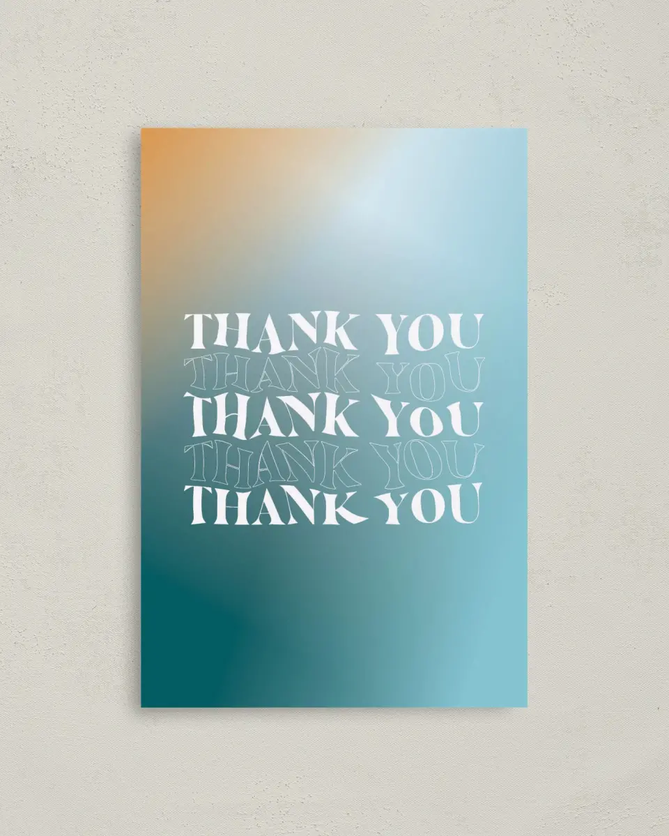 This is a 4" x 6" Personal Stationery called Watercolor Serenade printed in full color on Premium Smooth paper