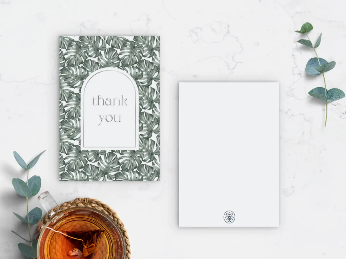 Flat Note Card Back View