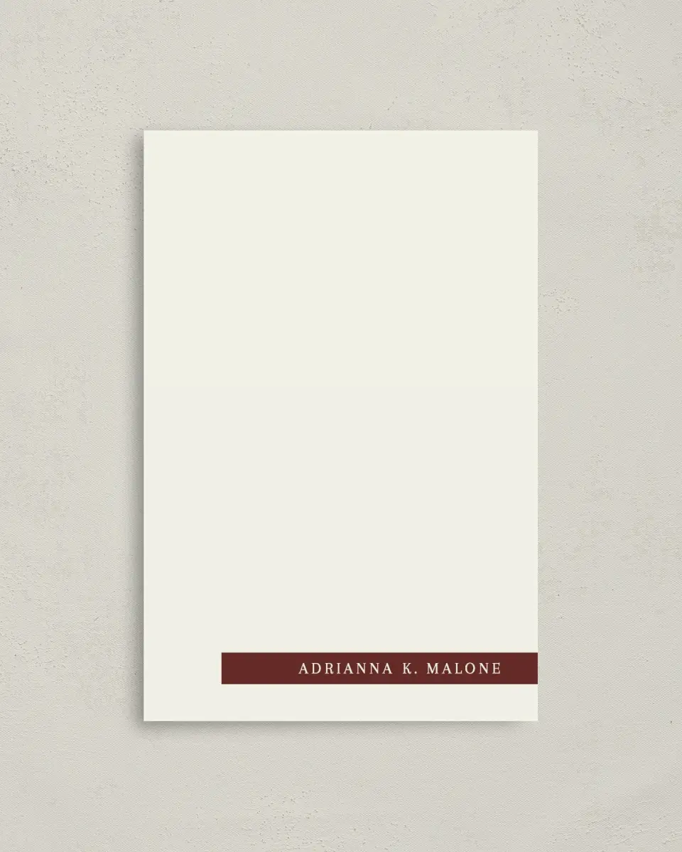 This is a 4" x 6" Personal Stationery called Rich Label printed in full color on Premium Smooth paper