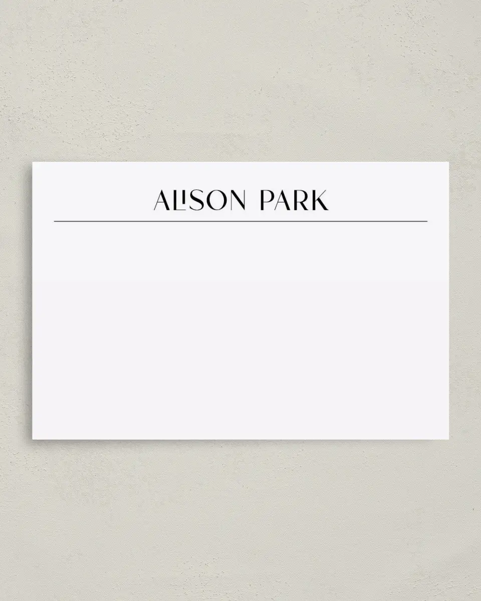 This is a 4" x 6" Personal Stationery called Signature Style printed in full color on Premium Smooth paper