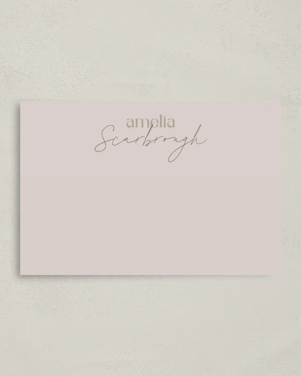 This is a 4" x 6" Personal Stationery called New Classic printed in full color on Premium Smooth paper