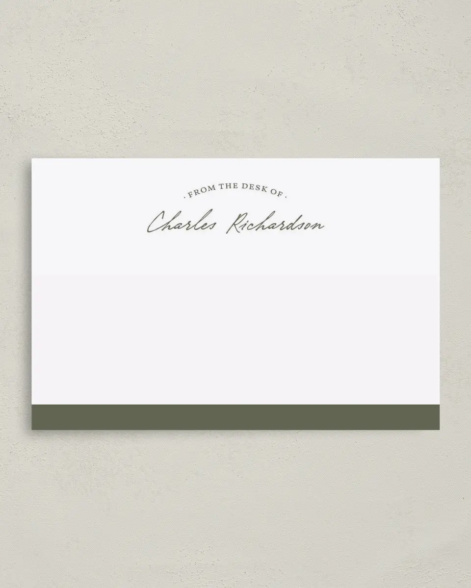 This is a 4" x 6" Personal Stationery called Vintage Badge printed in full color on Premium Smooth paper