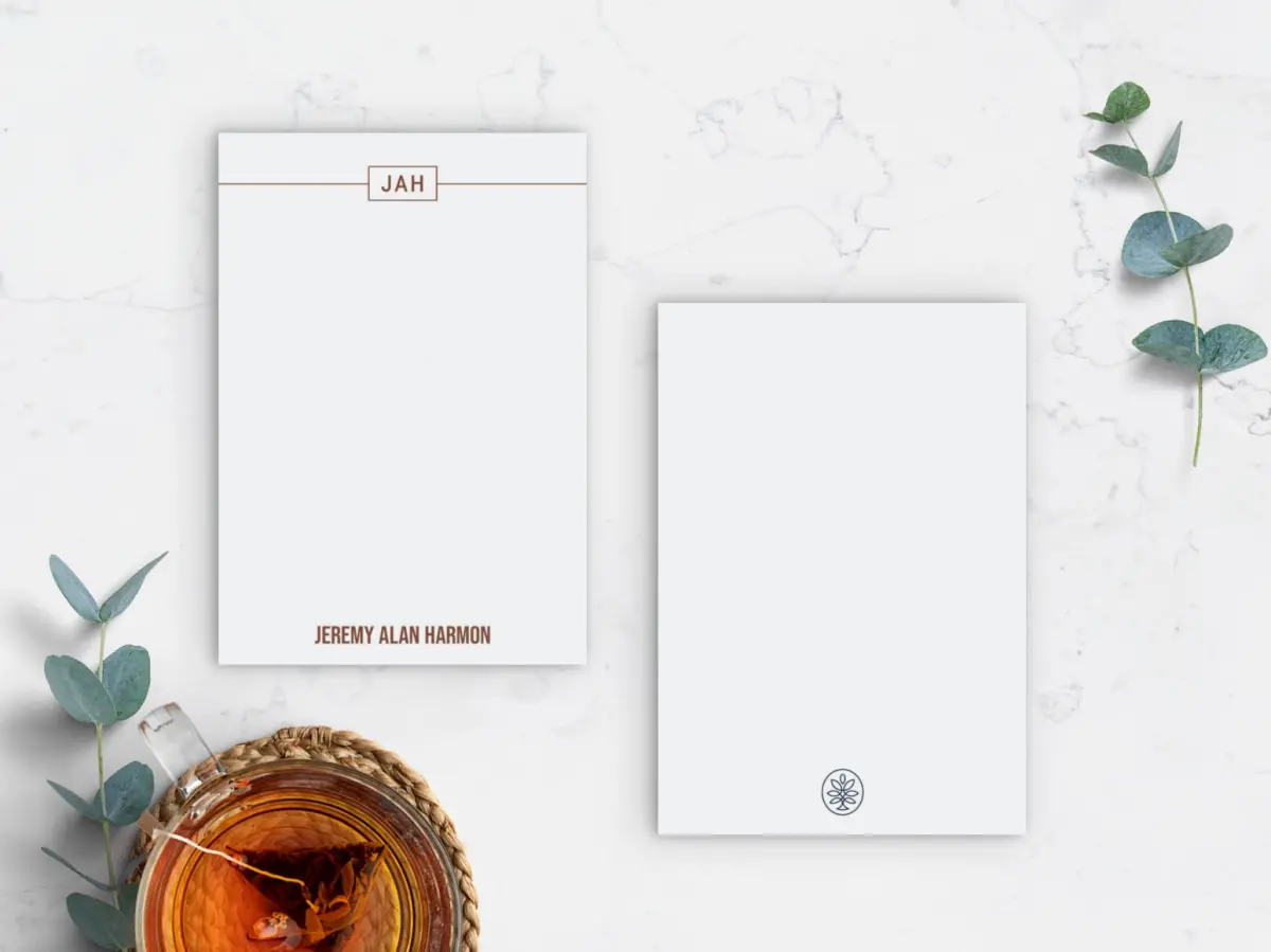 Flat Note Card Back View