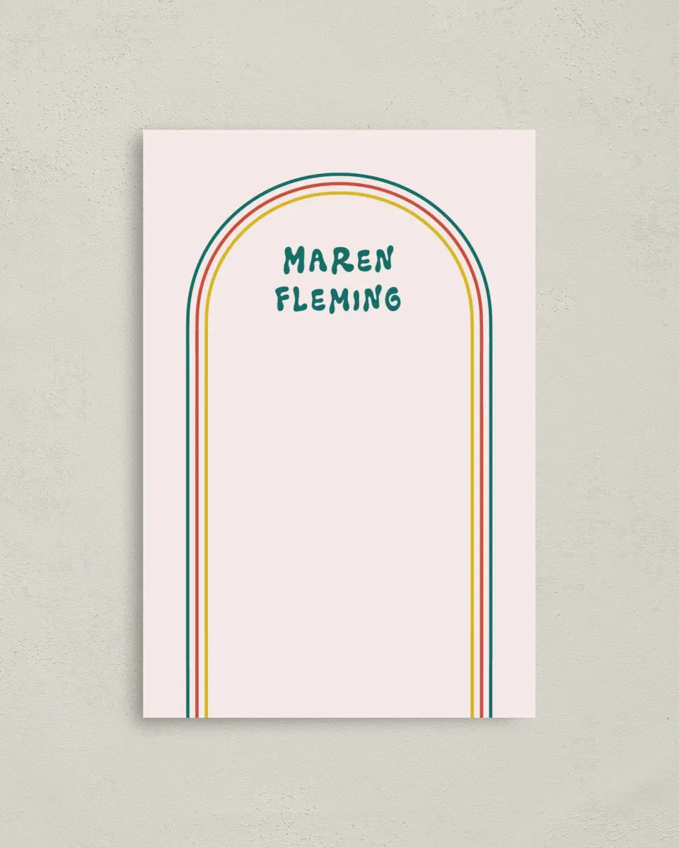 This is a 4" x 6" Personal Stationery called In the Groove printed in full color on Premium Smooth paper