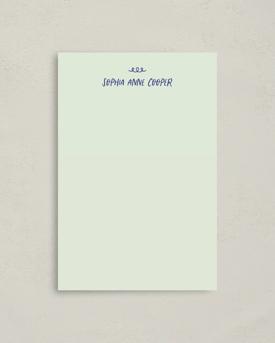 This is a 4" x 6" Personal Stationery called Handwritten Charm printed in full color on Premium Smooth paper
