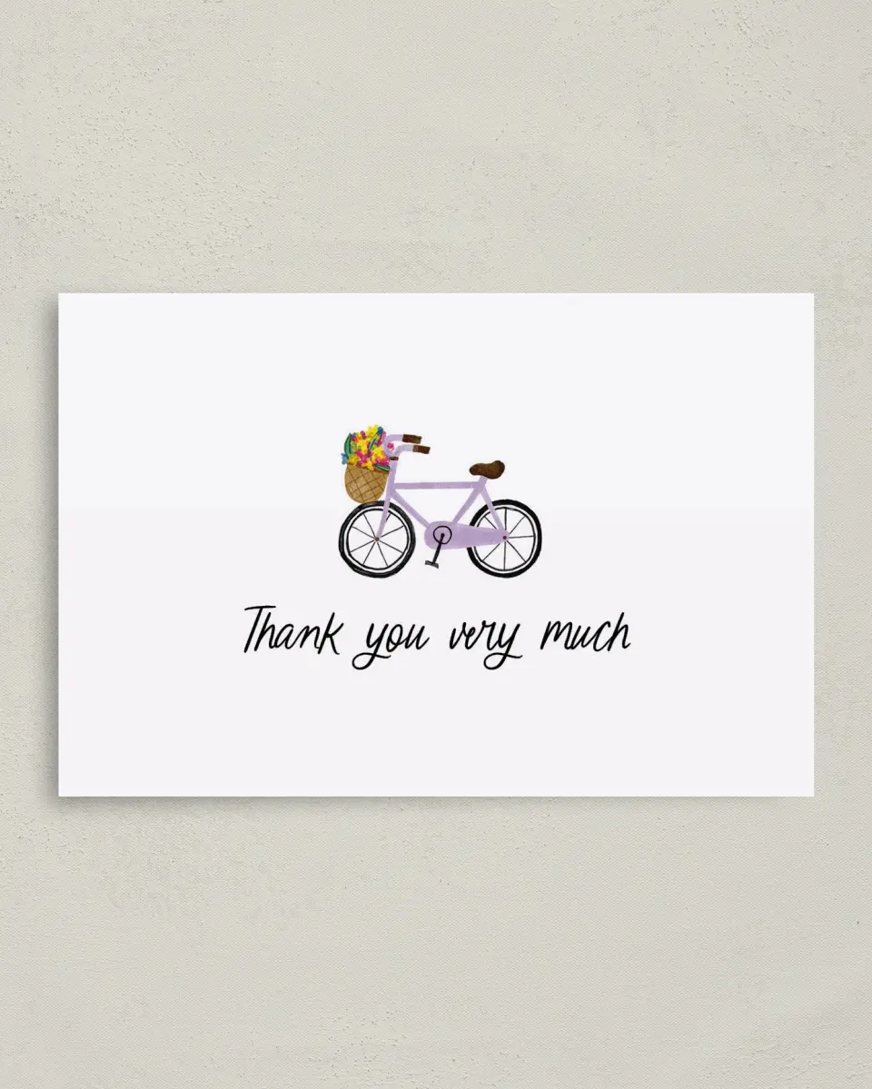 This is a 4" x 6" Graduation Thank You Card called Playful Thanks printed in full color on Premium Smooth paper