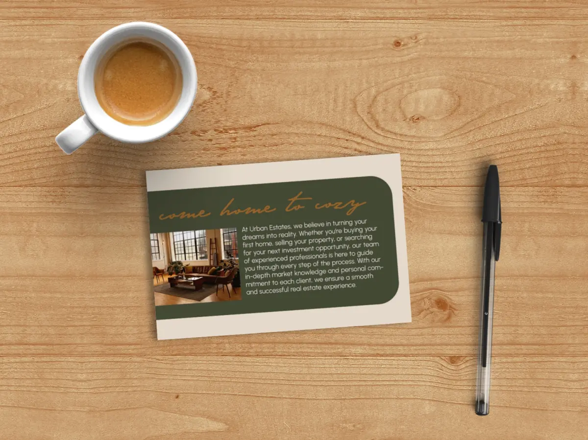 Flat Note Card Back View