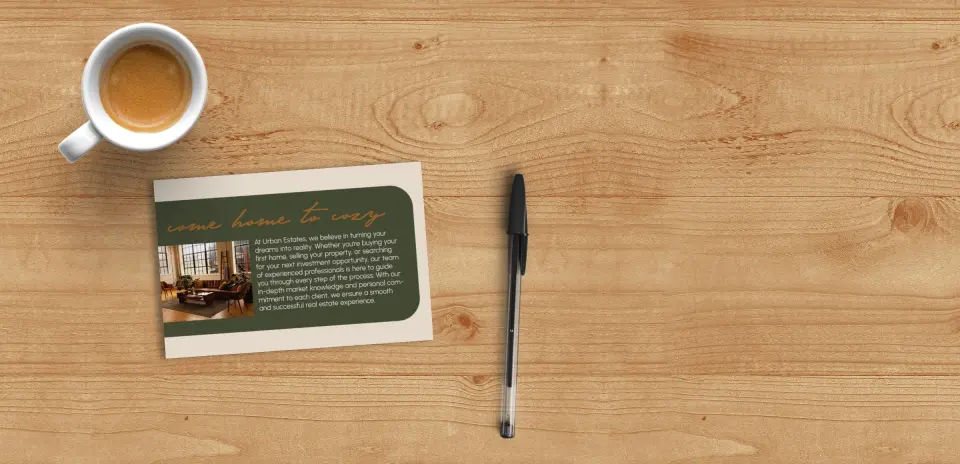 Flat Note Card Back View
