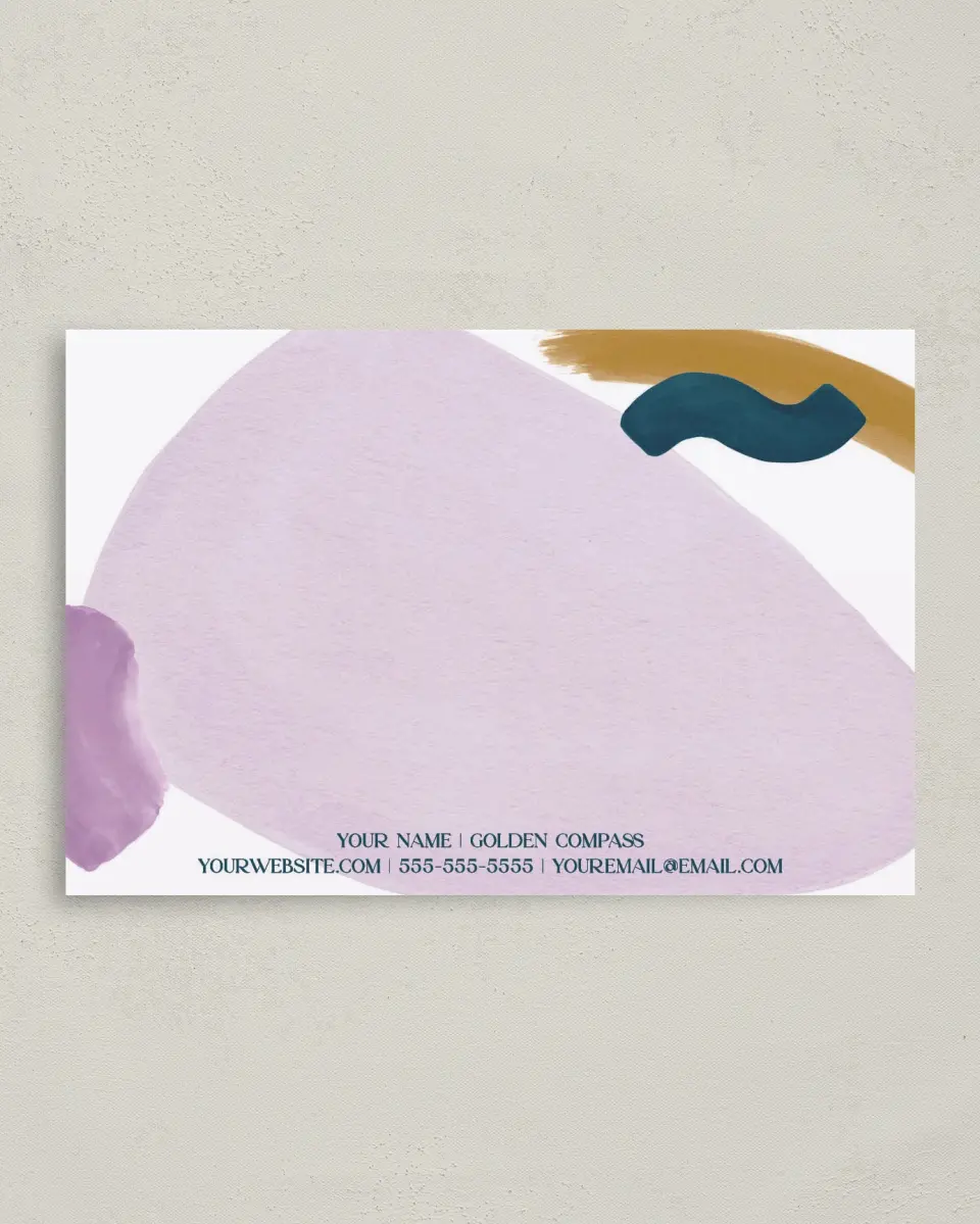 This is a 4" x 6" Business Note Card called Cordially Colorful printed in full color on Premium Smooth paper