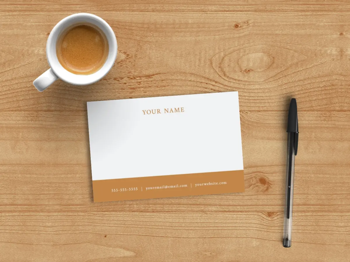 Flat Note Card Back View