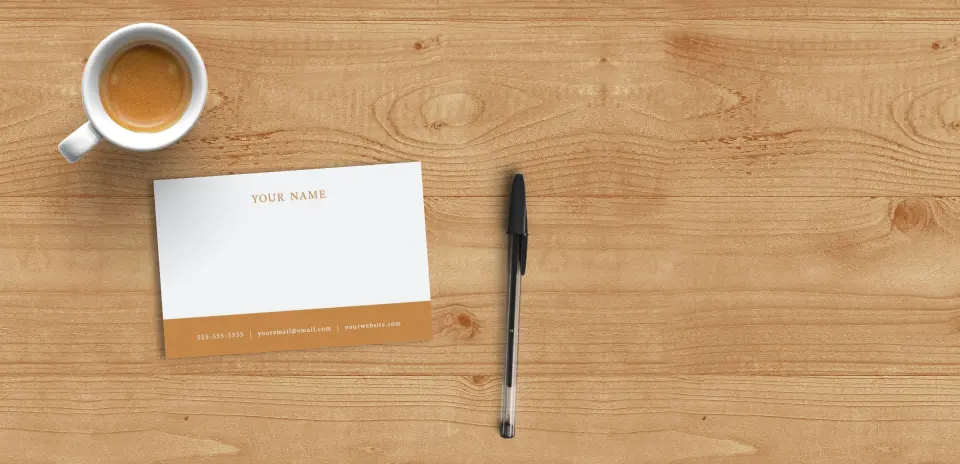 Flat Note Card Back View