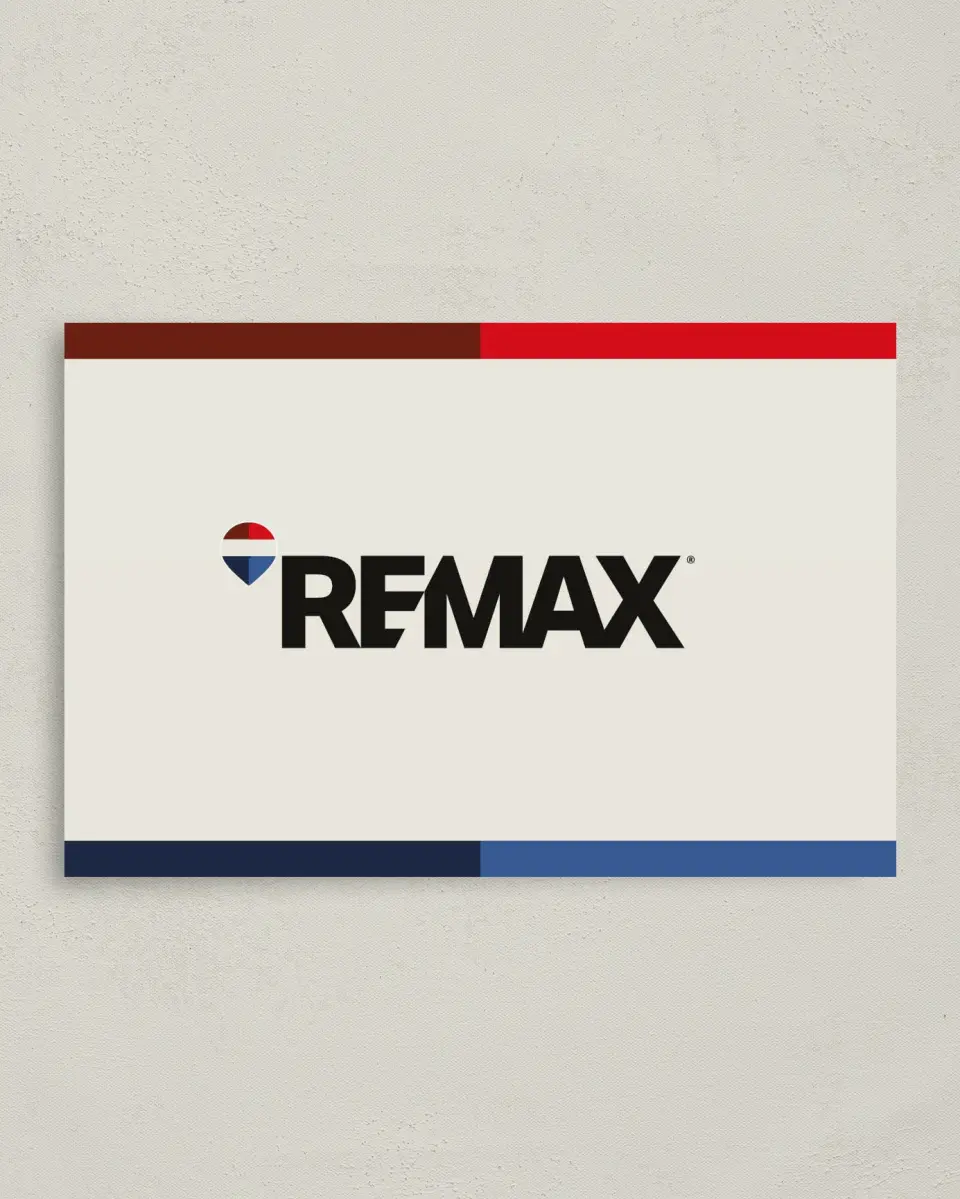 This is a 4" x 6" Business Note Card called REMAX Bold Bands printed in full color on Premium Smooth paper