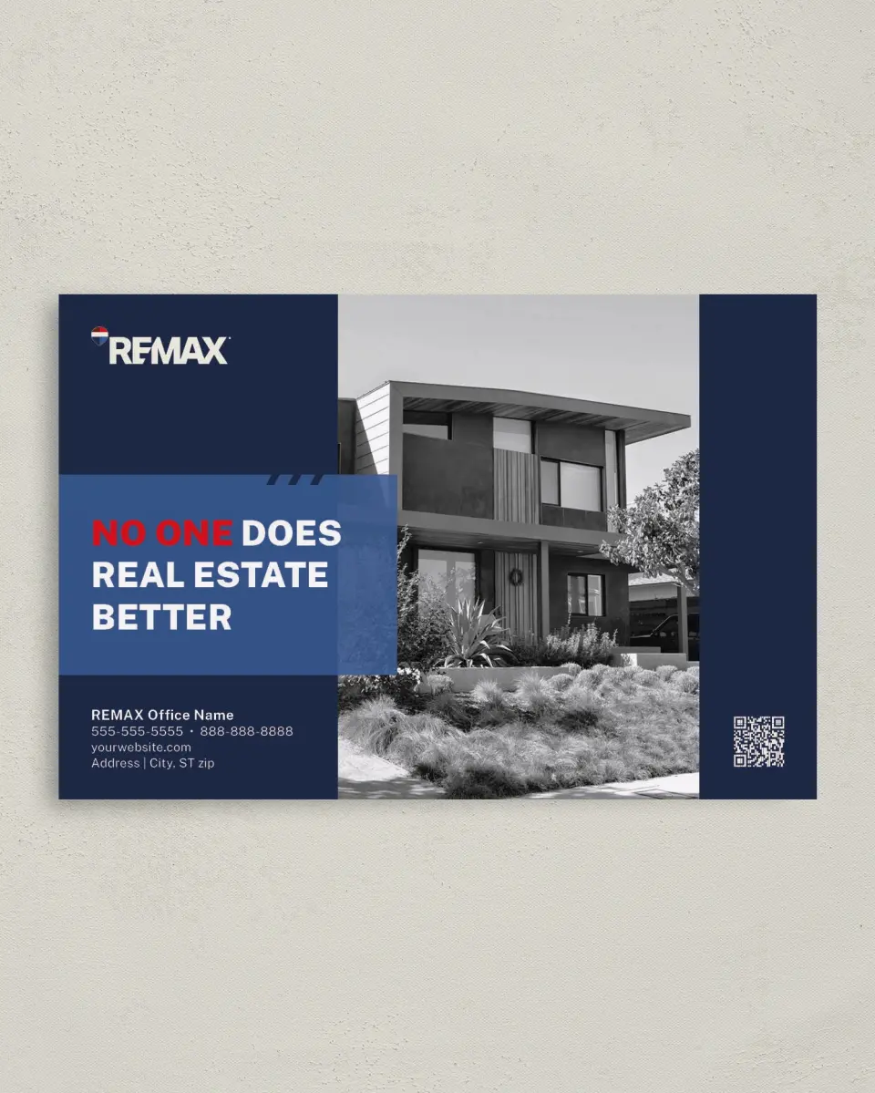 This is a 4" x 6" Business Note Card called REMAX No One Better printed in full color on Premium Smooth paper