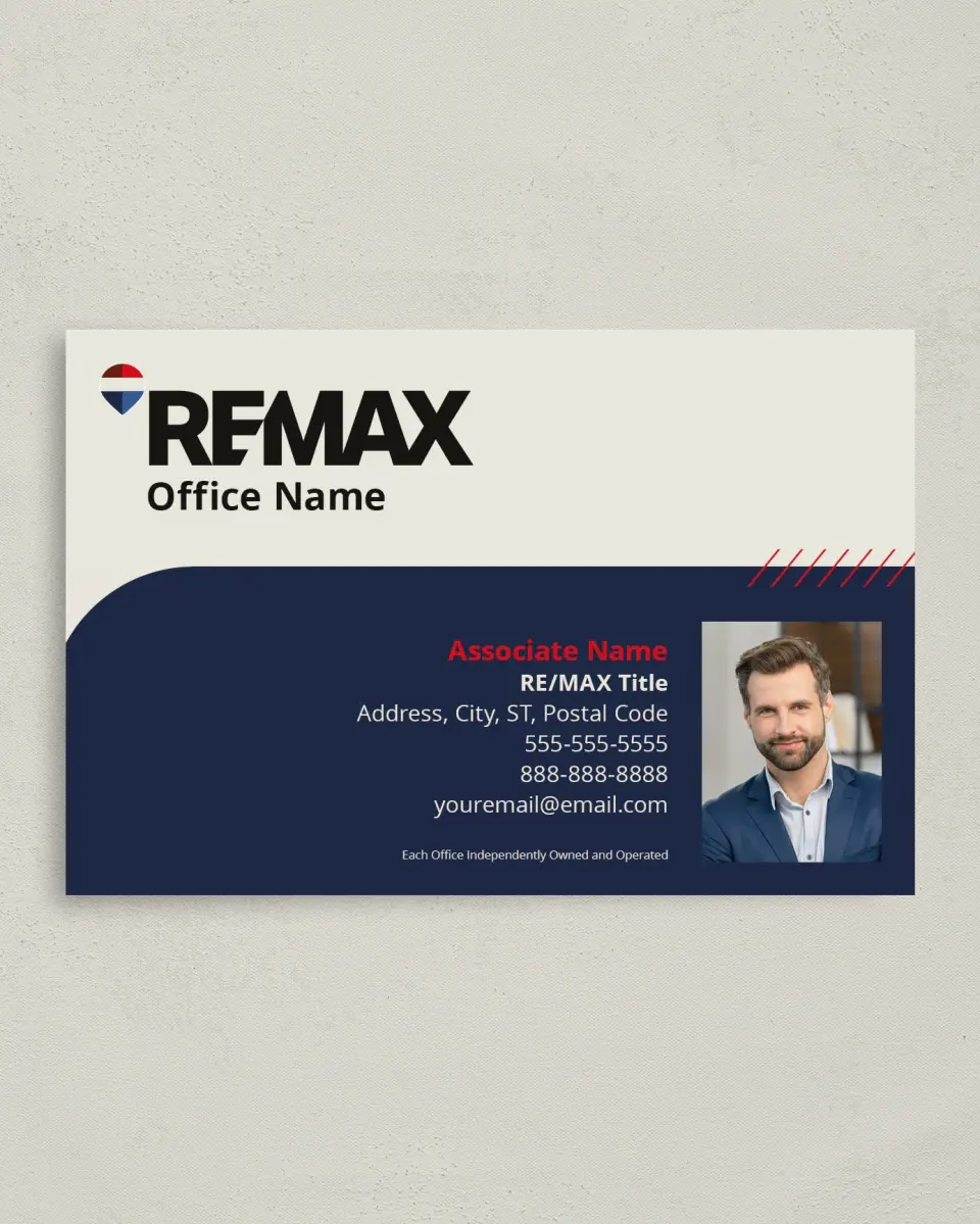 This is a 4" x 6" Business Note Card called REMAX Arched Agent printed in full color on Premium Smooth paper