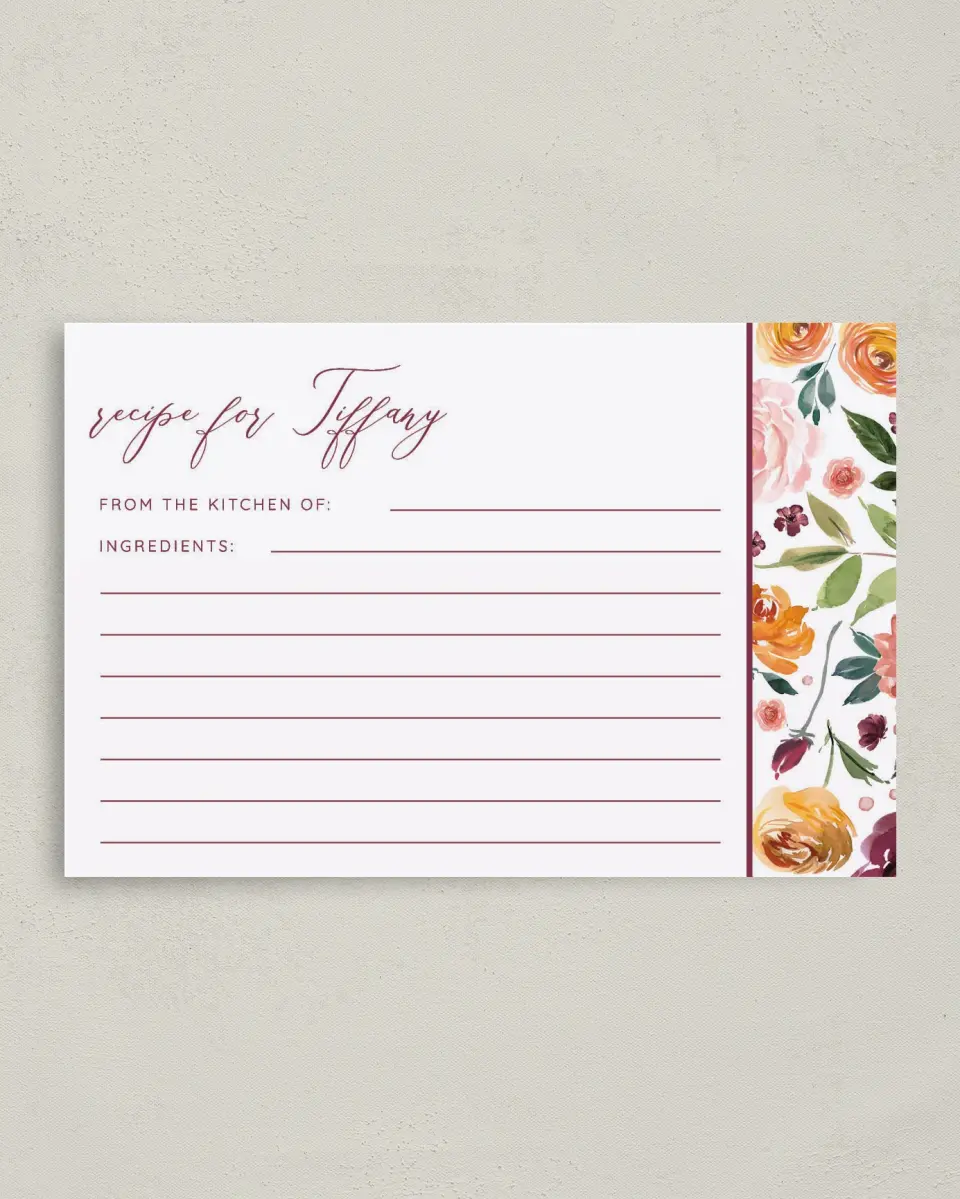 This is a 4" x 6" Personal Stationery called Bouquet Bliss printed in full color on Premium Smooth paper