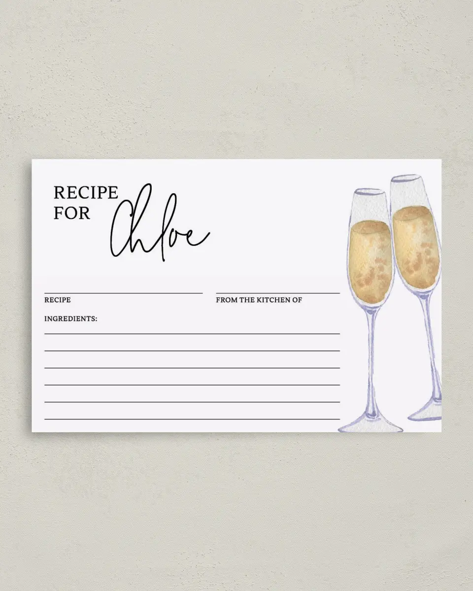 This is a 4" x 6" Personal Stationery called Brunch & Bubbly printed in full color on Premium Smooth paper